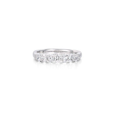 Face view Oval Cut Diamond Half Eternity Band in Platinum | Olive | Elora