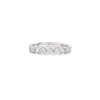 Face view Round Cut Diamond Half Eternity Band in Platinum | Celeste | Elora