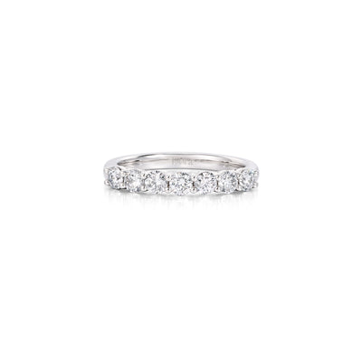 Face view Round Cut Diamond Half Eternity Band in Platinum | Celeste | Elora