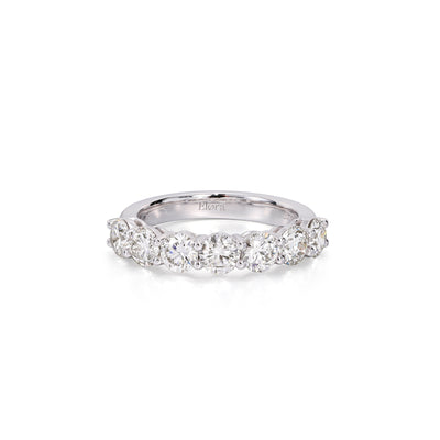 Front view 2.19ctw Round Cut Lab-Grown Diamond Eternity Band in Platinum | Audrey | Elora