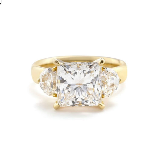Custom Order - 4.57ct Princess Cut Lab Diamond Ring