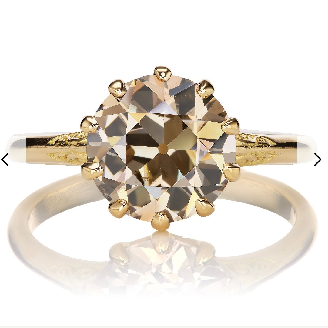Custom Order Deposit- 3ct Old European Cut Lab Diamond Ring