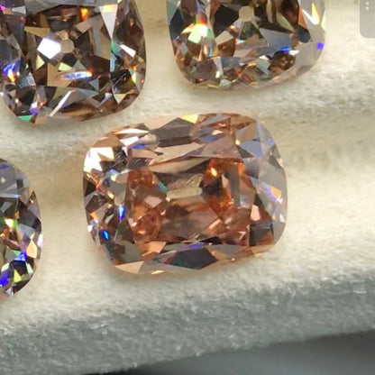 Custom Order Deposit - 5.2ct Old Mine Cushion Cut Lab Champagne Diamond Ring