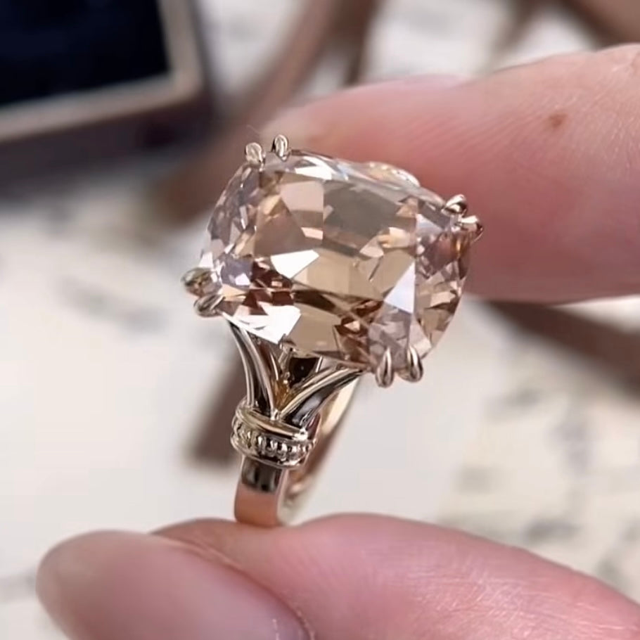 Custom Order Deposit - 2ct Old Mine Cut Lab Champagne Diamond Ring