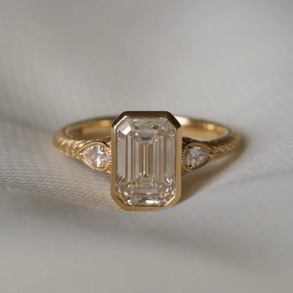 Custom Order Deposit - 2.9ct Emerald Cut Lab Diamond Ring