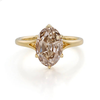 Custom Order Deposit - 2.4ct Old Mine Oval Cut Lab Champagne Diamond Ring