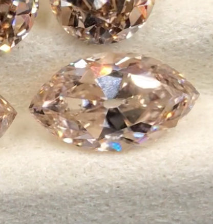 Custom Order Deposit - 3ct Old Mine Marquise Cut Lab Champagne Diamond Ring