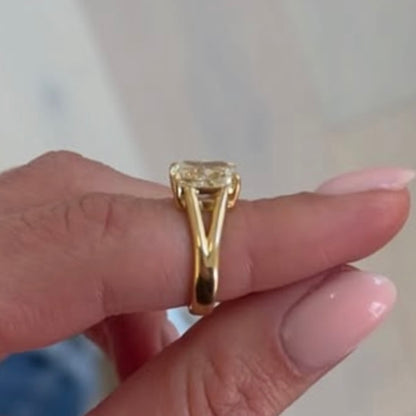 Custom Order Deposit- 3ct Cushion Cut Lab Yellow Diamond Ring