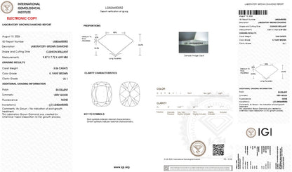 Custom Order Deposit - 3ct Alice-Lab Champagne Champagne Diamond Ring