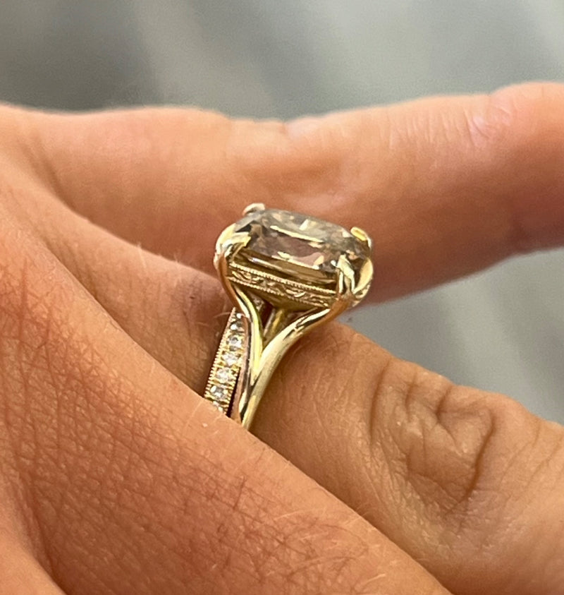 Custom Order Deposit- 2.24ct Old Mine Cut Lab Diamond Chain Ring