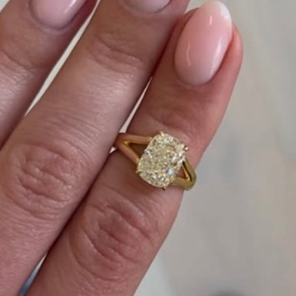 Custom Order Deposit- 3ct Cushion Cut Lab Yellow Diamond Ring