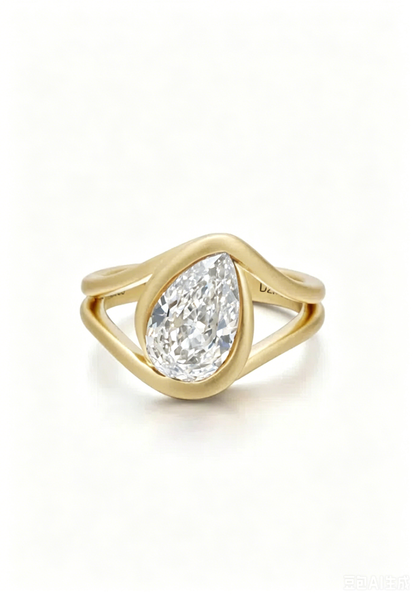 Celeste-Pear Lab Grown Diamond Engagement Ring