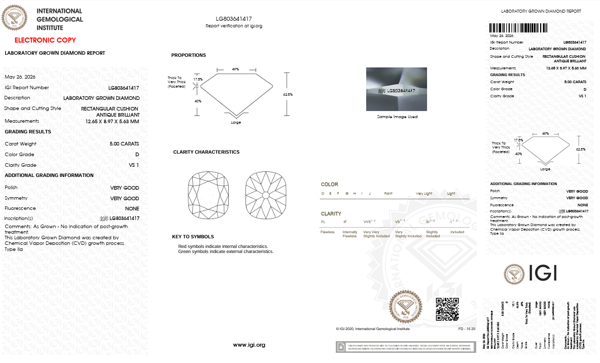 Custom Order Deposit - 5.0ct Cushion Cut Lab Diamond Ring