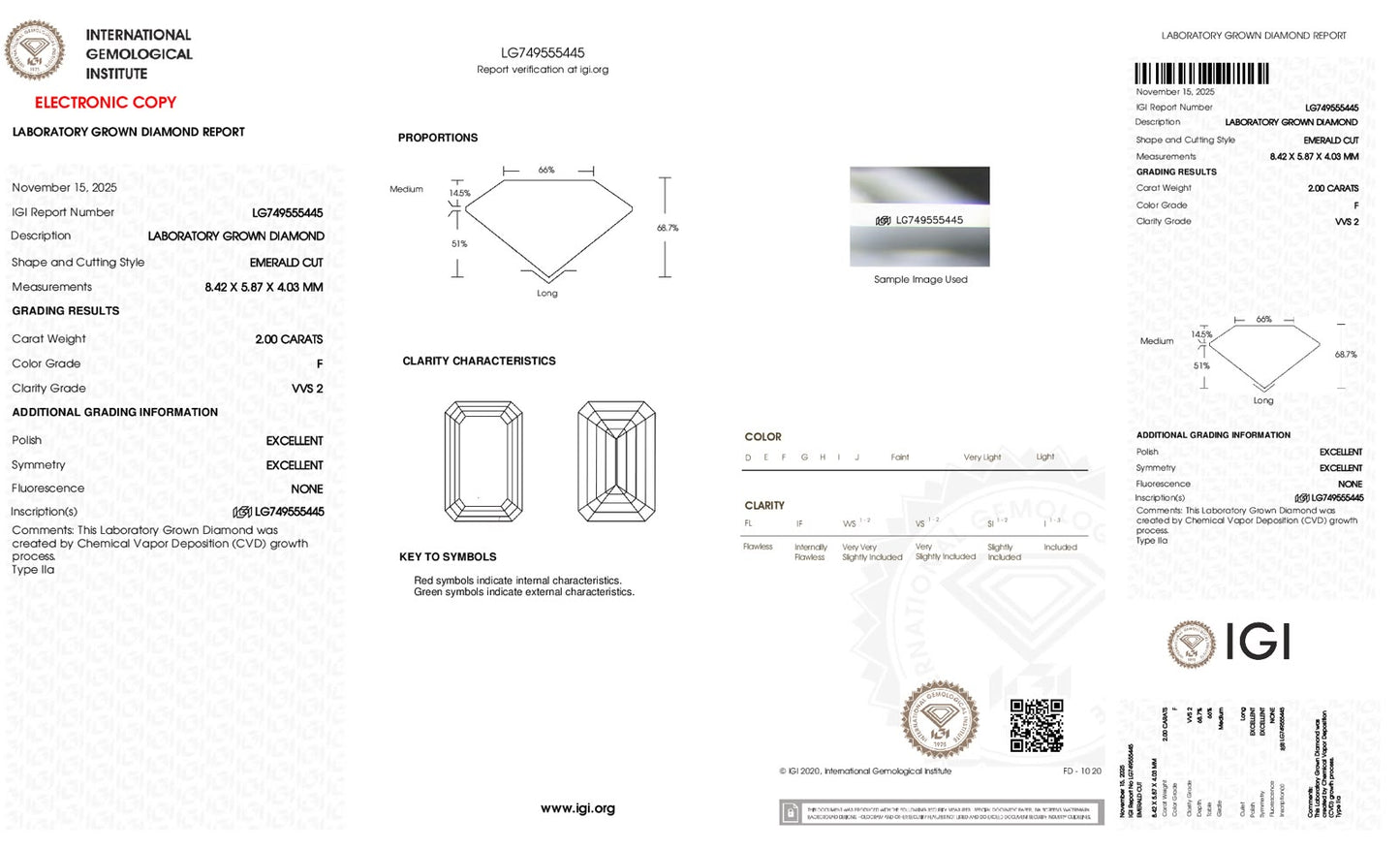 Custom Order Deposit - 2ct Emerald Cut Lab Diamond Ring