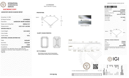 Custom Order Deposit - 2ct Emerald Cut Lab Diamond Ring