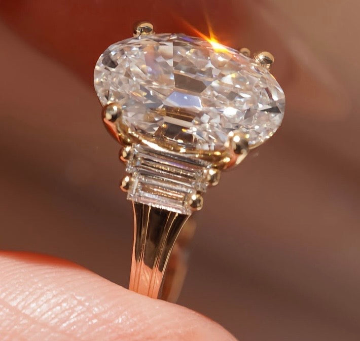 Custom Order Deposit- 2.8 Oval Cut Lab Diamond Ring