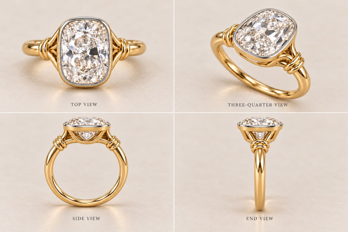 Custom Order Deposit- 4ct Old Mine Cut Lab Diamond Ring