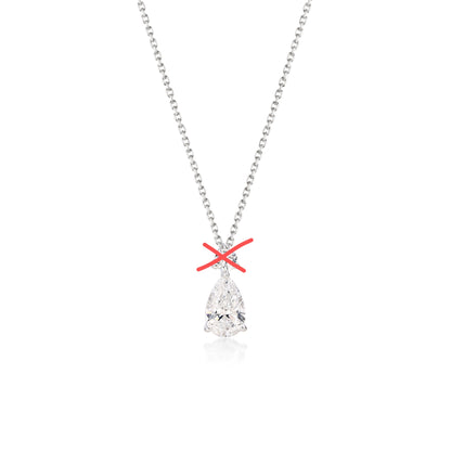Custom Final Payment- 3ct Pear Cut Lab Champagne Diamond Necklace