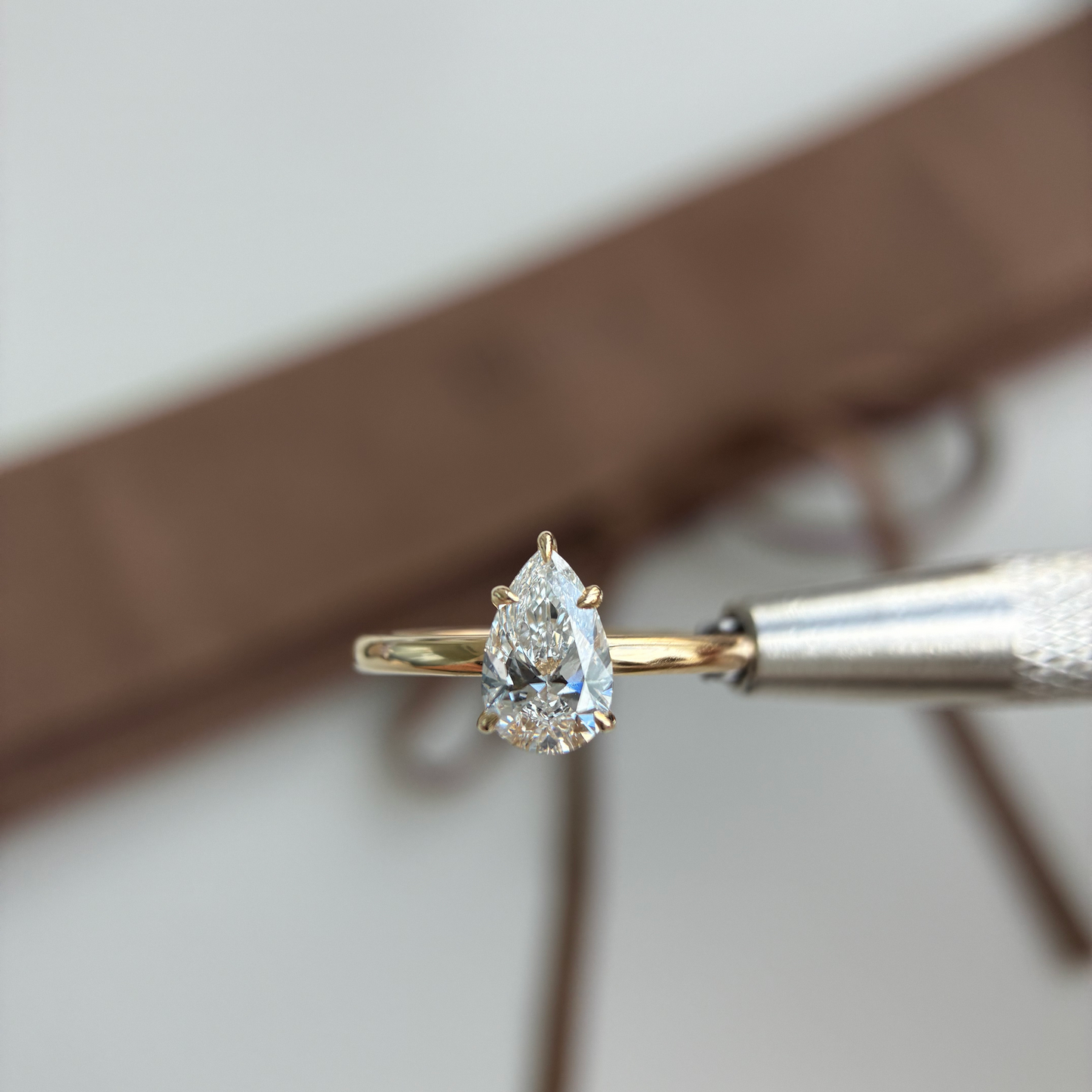 Hannah-1.0ct Pear Cut Lab Grown Diamond Ring