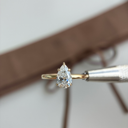 Hannah-1.0ct Pear Cut Lab Grown Diamond Ring