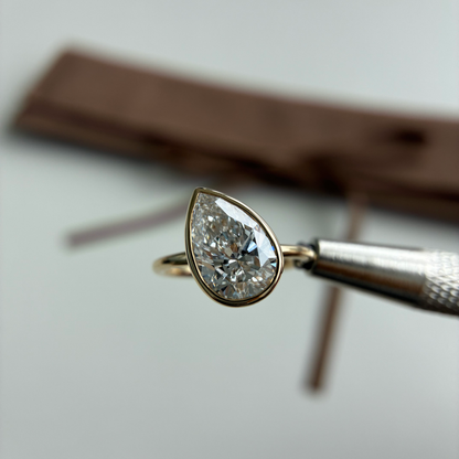 Sofia-3.04ct Pear Cut Lab Grown Diamond Ring