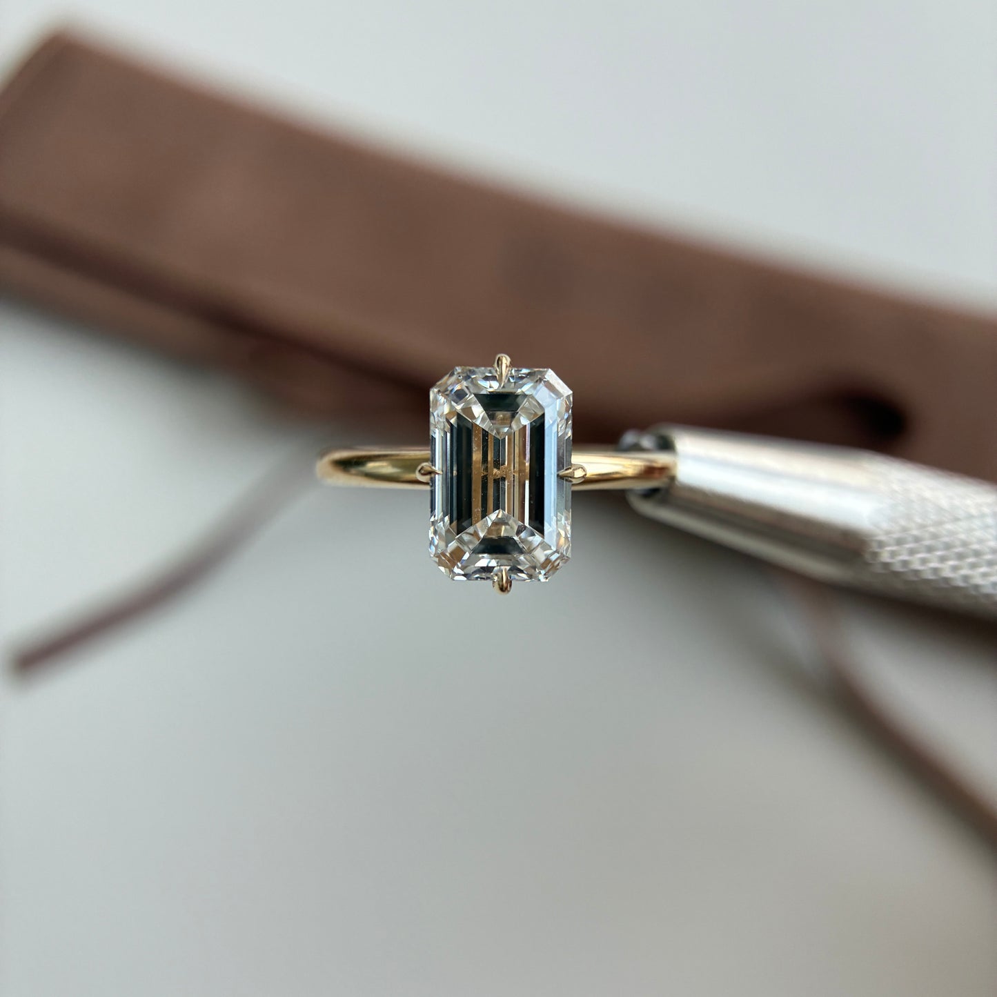 Amara-3.09ct Emerald Cut Lab Grown Diamond Ring