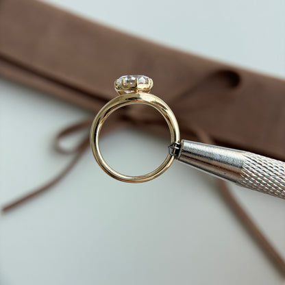 Wave-2ct Old European Cut Lab Grown Diamond Ring