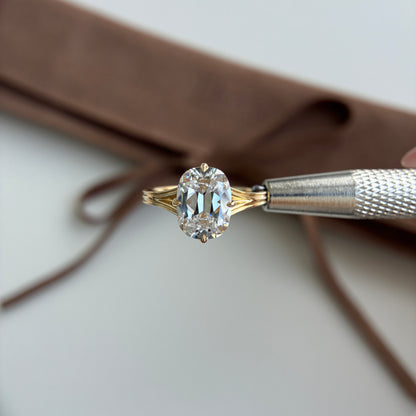 Esther-3.21ct Old Mine Cut Lab Grown Diamond Engagement Ring