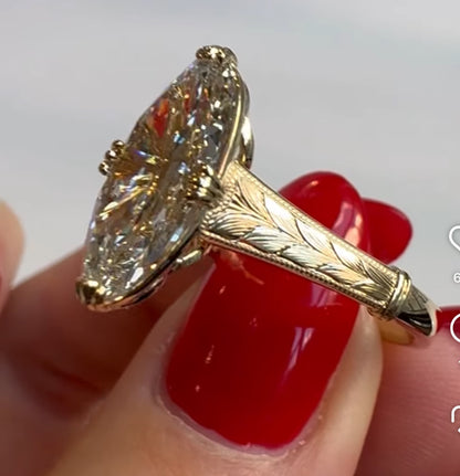 Custom Order Deposit - 3.04ct moval cut Lab Grown Diamond Ring