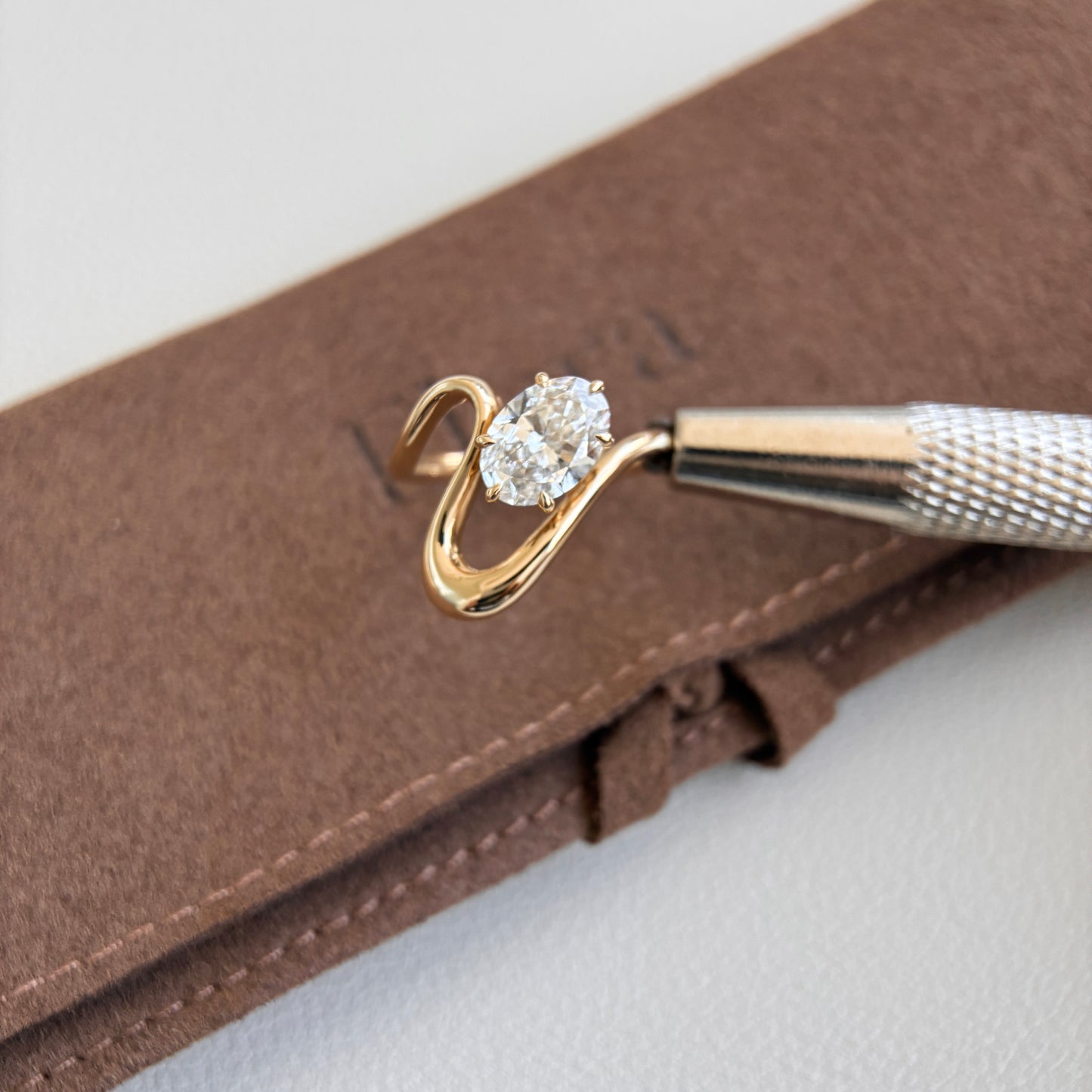 Iris-1ct Oval Cut Lab Grown Diamond Pinky Ring