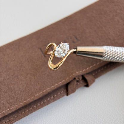 Iris-1ct Oval Cut Lab Grown Diamond Pinky Ring