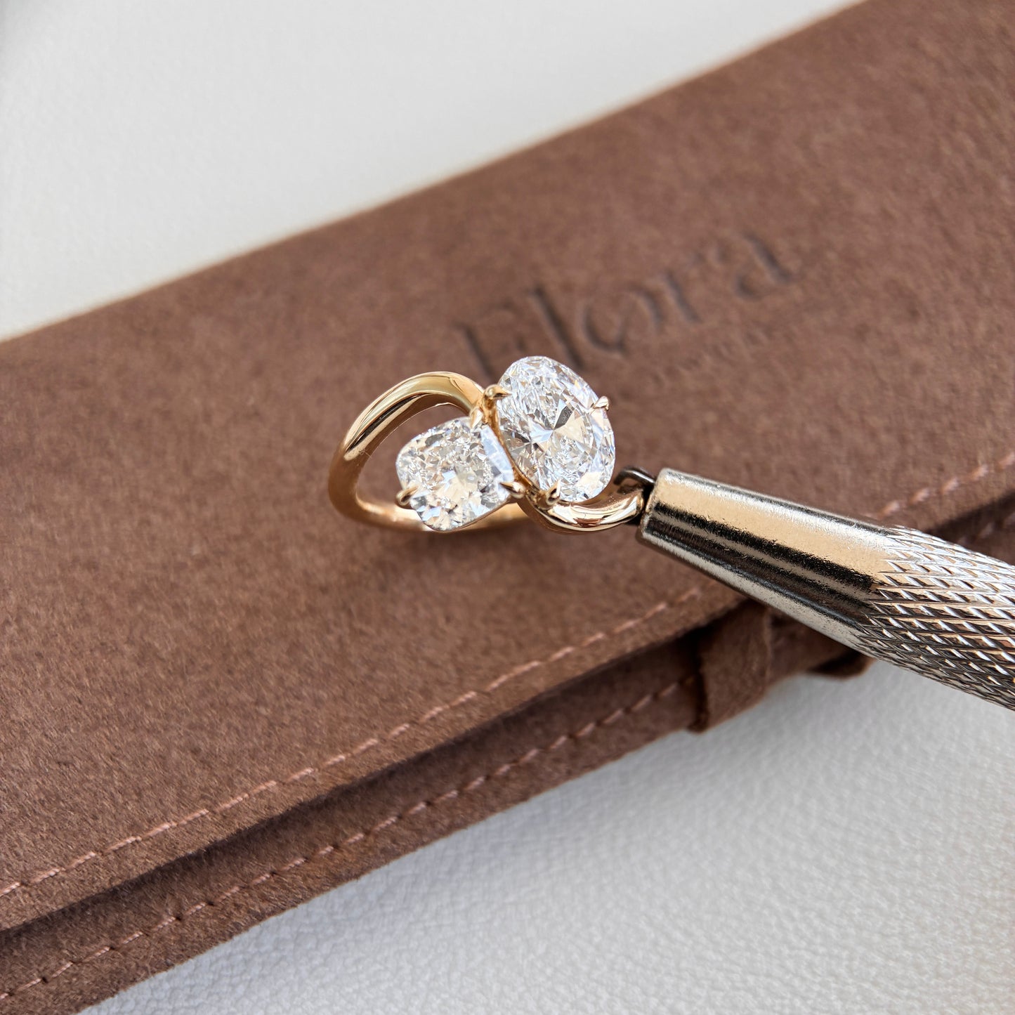 Idra-1.26ct Oval and Cushion Lab Grown Diamond Engagement Ring