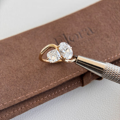 Idra-1.26ct Oval and Cushion Lab Grown Diamond Engagement Ring