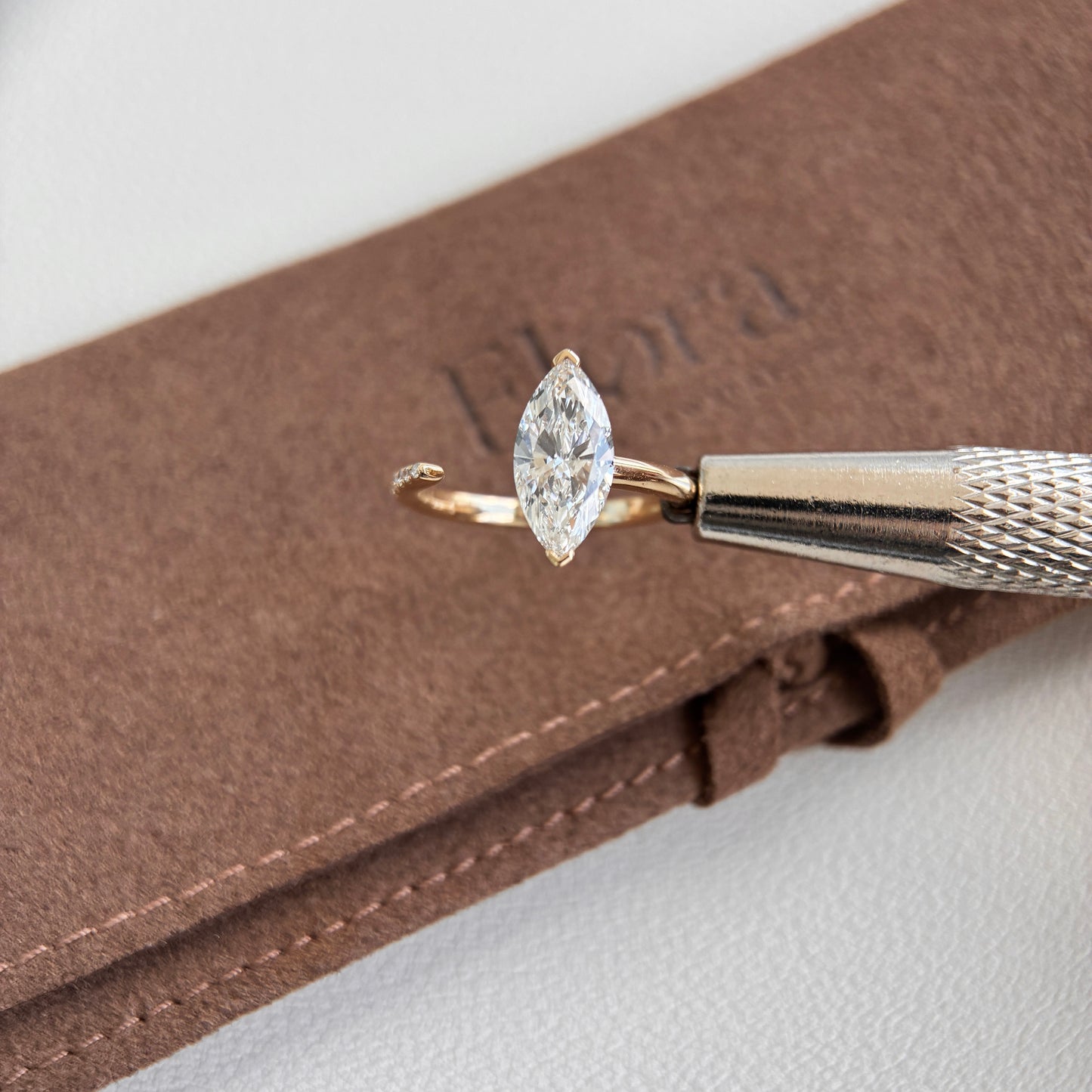 Lottie-1ct Marquise Cut Lab Grown Diamond Pinky Ring