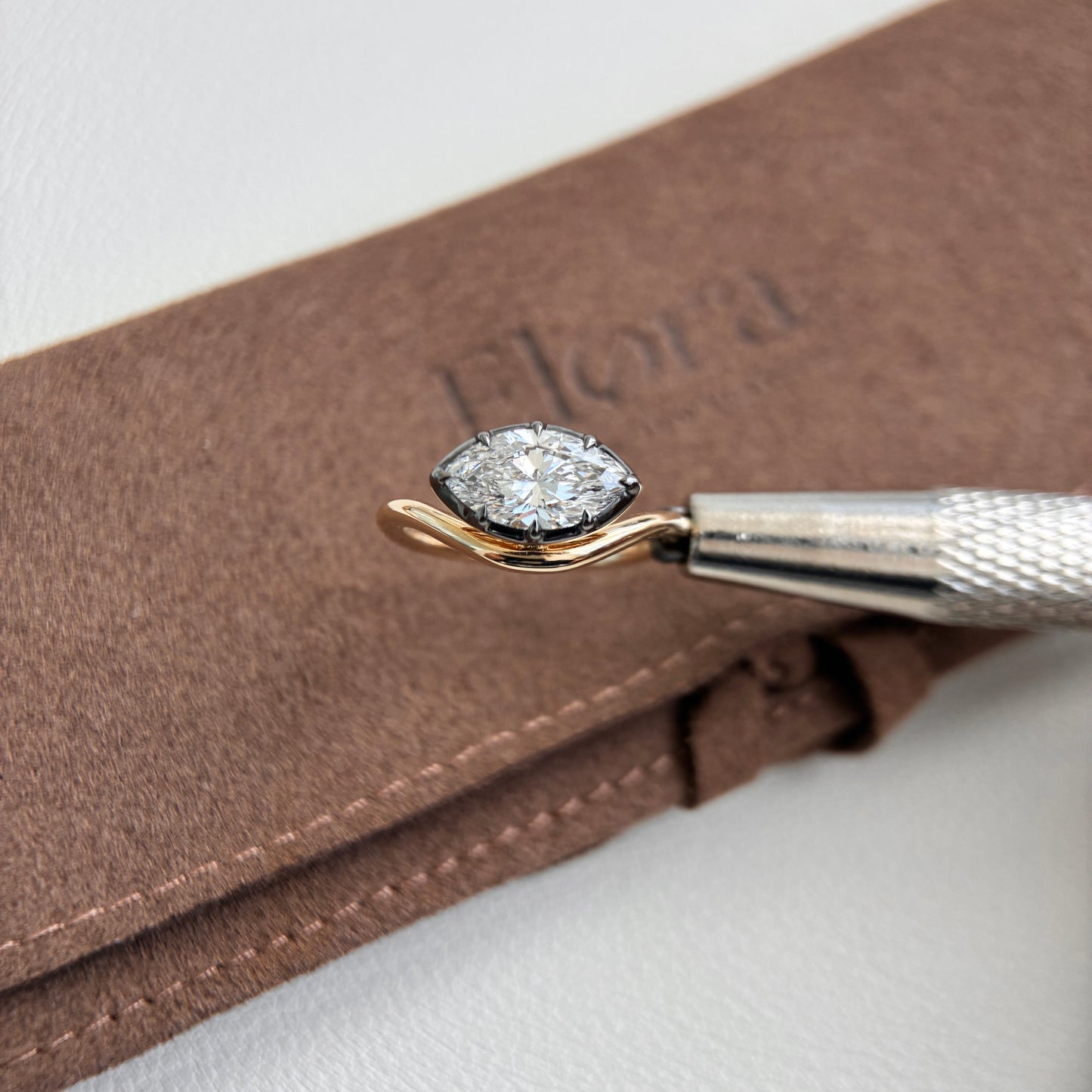 Eva-1ct Marquise Cut Lab Grown Diamond Pinky Ring