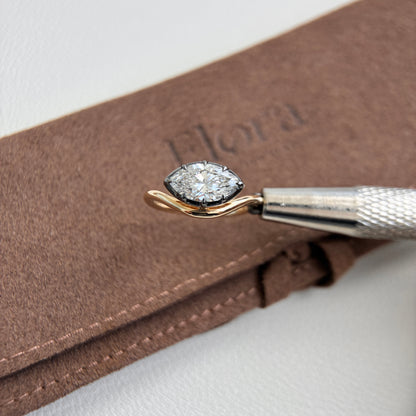 Eva-1ct Marquise Cut Lab Grown Diamond Pinky Ring