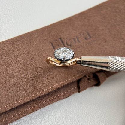 Eva-1.04ct Oval Cut Lab Grown Diamond Pinky Ring
