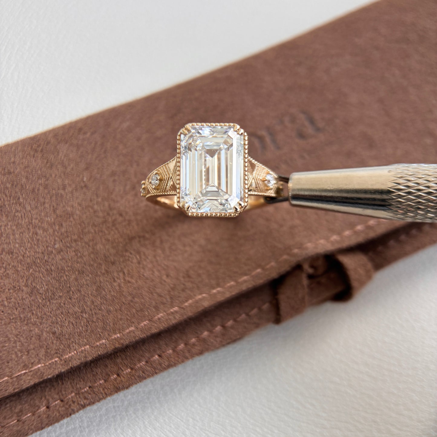 Aurelia-5.08ct Emerald Cut Lab Grown Diamond Engagement Ring