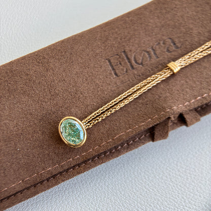 Faith-2.09ct Green Oval Lab Grown Diamond Chain Ring