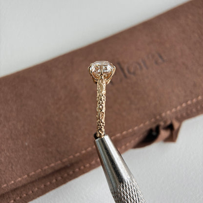 Alba-1.46ct Champagne Old Mine Cushion Lab Grown Diamond Ring