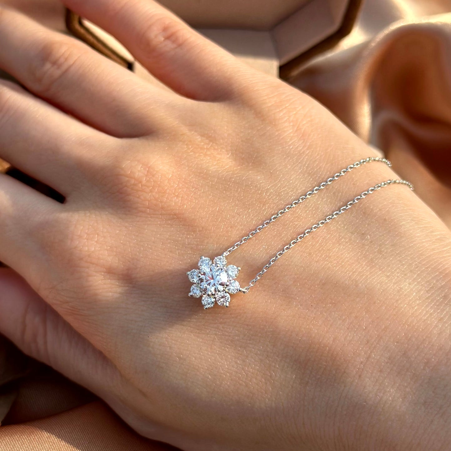 Radiant Snowflake Diamond Necklace