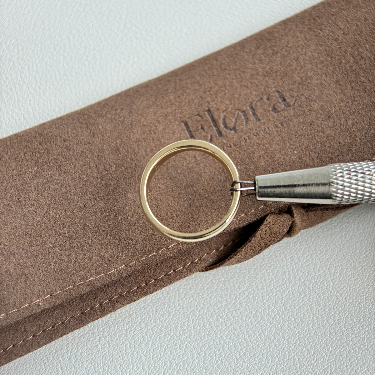 Vera-Plain Yellow Gold Curved Wedding Band