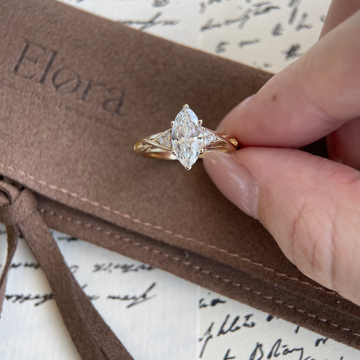 Leda-Marquise Cut Lab Grown Diamond Ring
