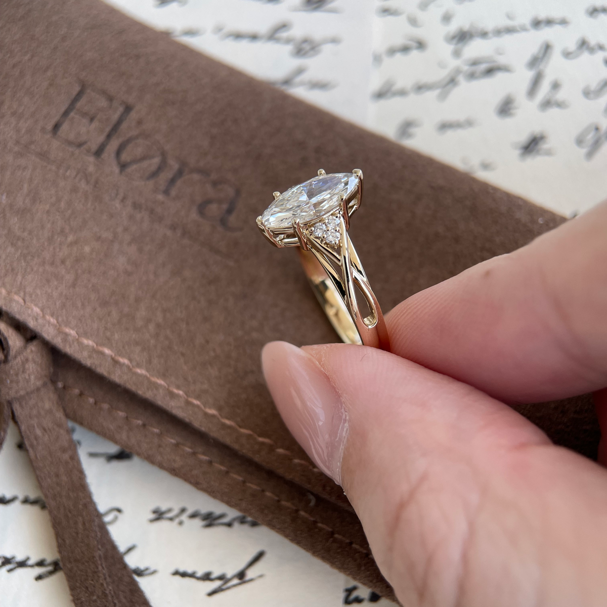 Leda-Marquise Cut Lab Grown Diamond Ring