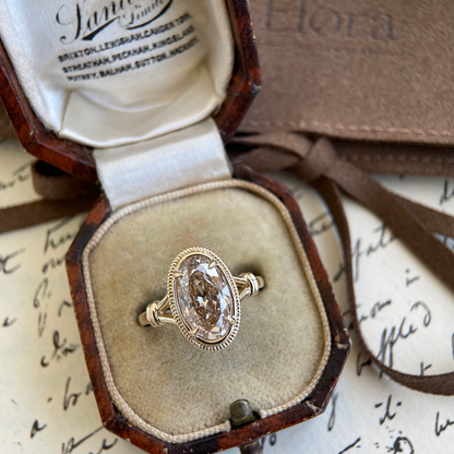 Camila-Champagne Oval-Schliff Lab Grown Diamantring
