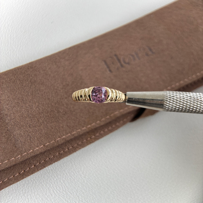 Raelynn-1.09ct Cushion Cut Purple Tourmaline Gemstone Ring