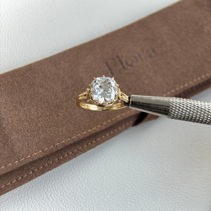 Lea-3.16ct Old Mine Cushion Cut Lab Grown Diamond Ring