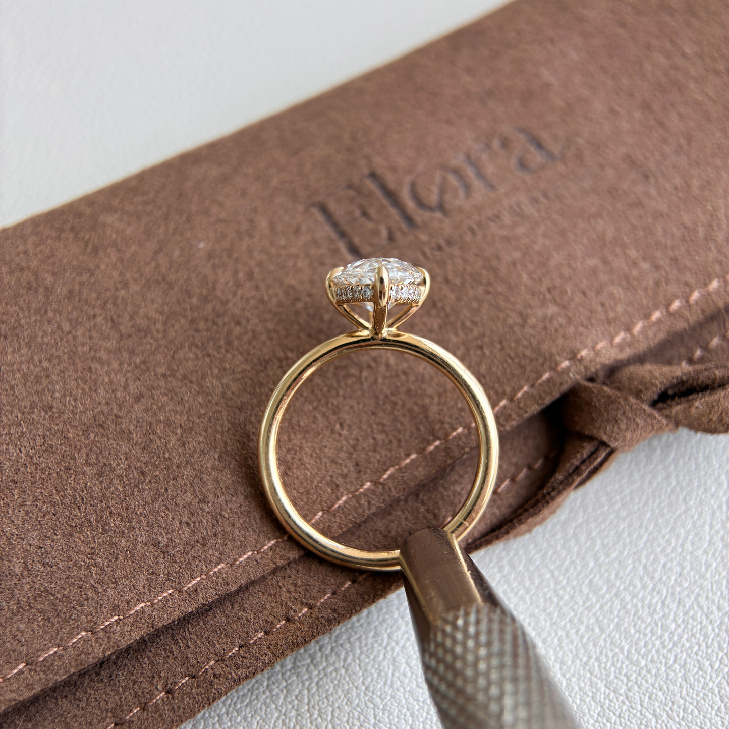 Belle-3.03 Karat oval geschliffener Labor-Diamantring