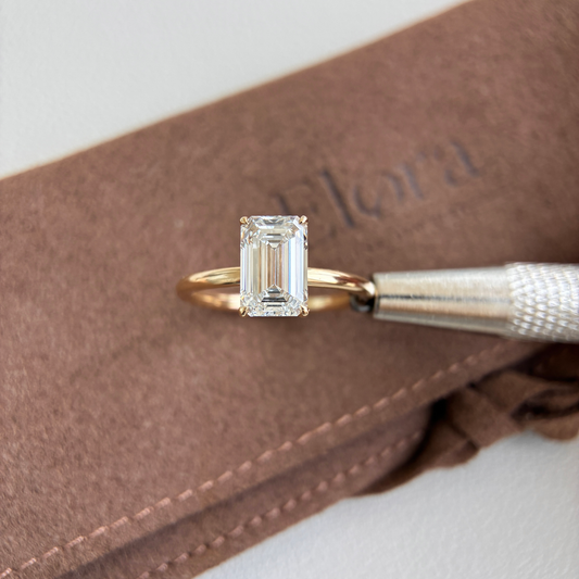 Jude-2,08 ct Smaragdgeschliffener Labor-Diamantring