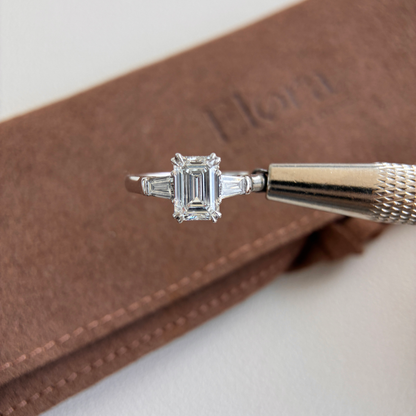 Gemma-1.55ct Emerald Cut Lab Grown Diamond Ring